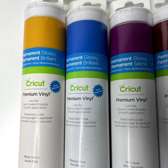 Lot of 6 — Cricut PERMANENT GLOSSY Premium Vinyl Sheets Rolls — Mixed Colors NEW - Picture 5 of 10
